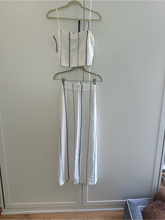 Roxy Dresses & Skirts - Roxy White Two-Piece Striped  Top & Maxi Skirt Set - Blue Stripe